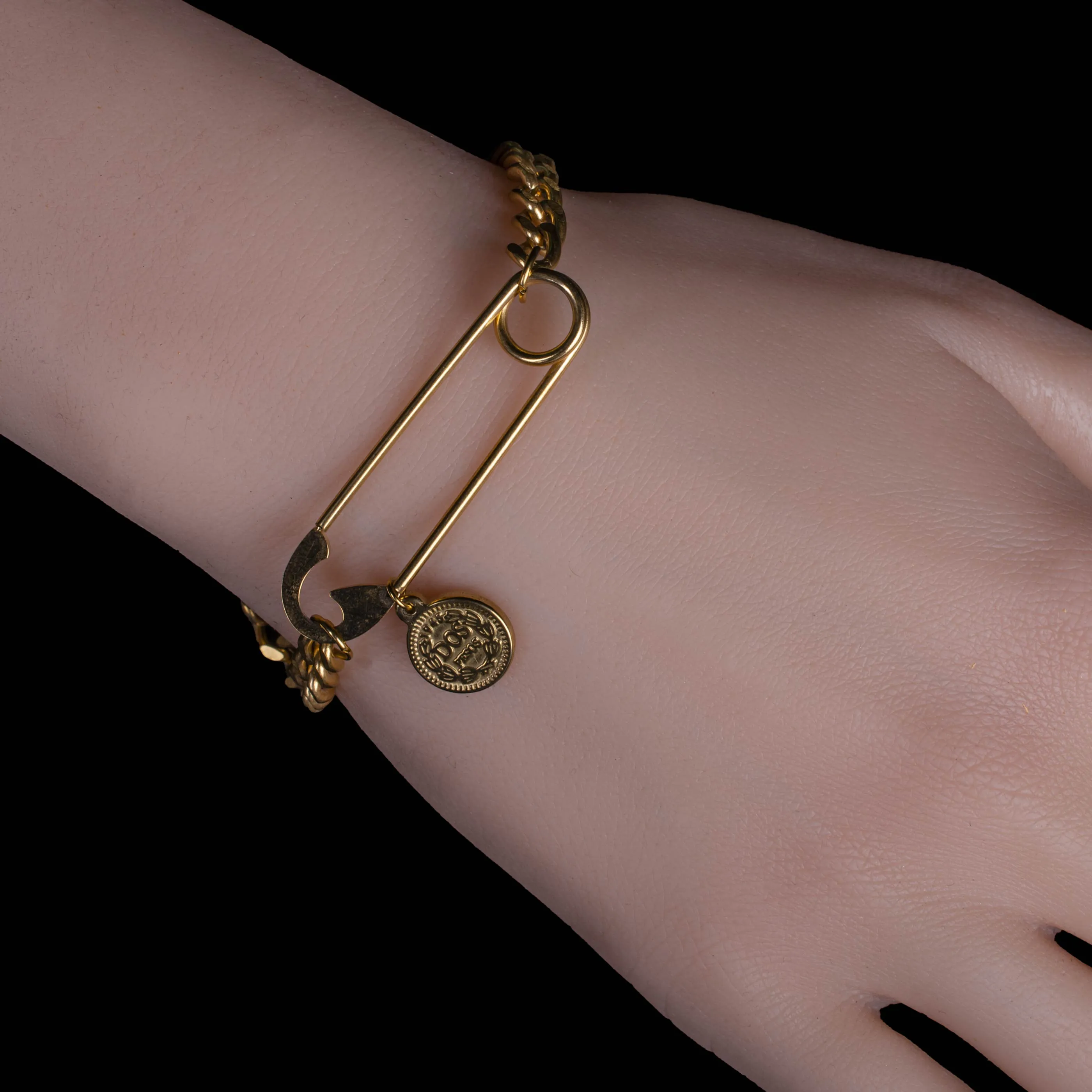 Classic Gold Plated Pin Bracelet