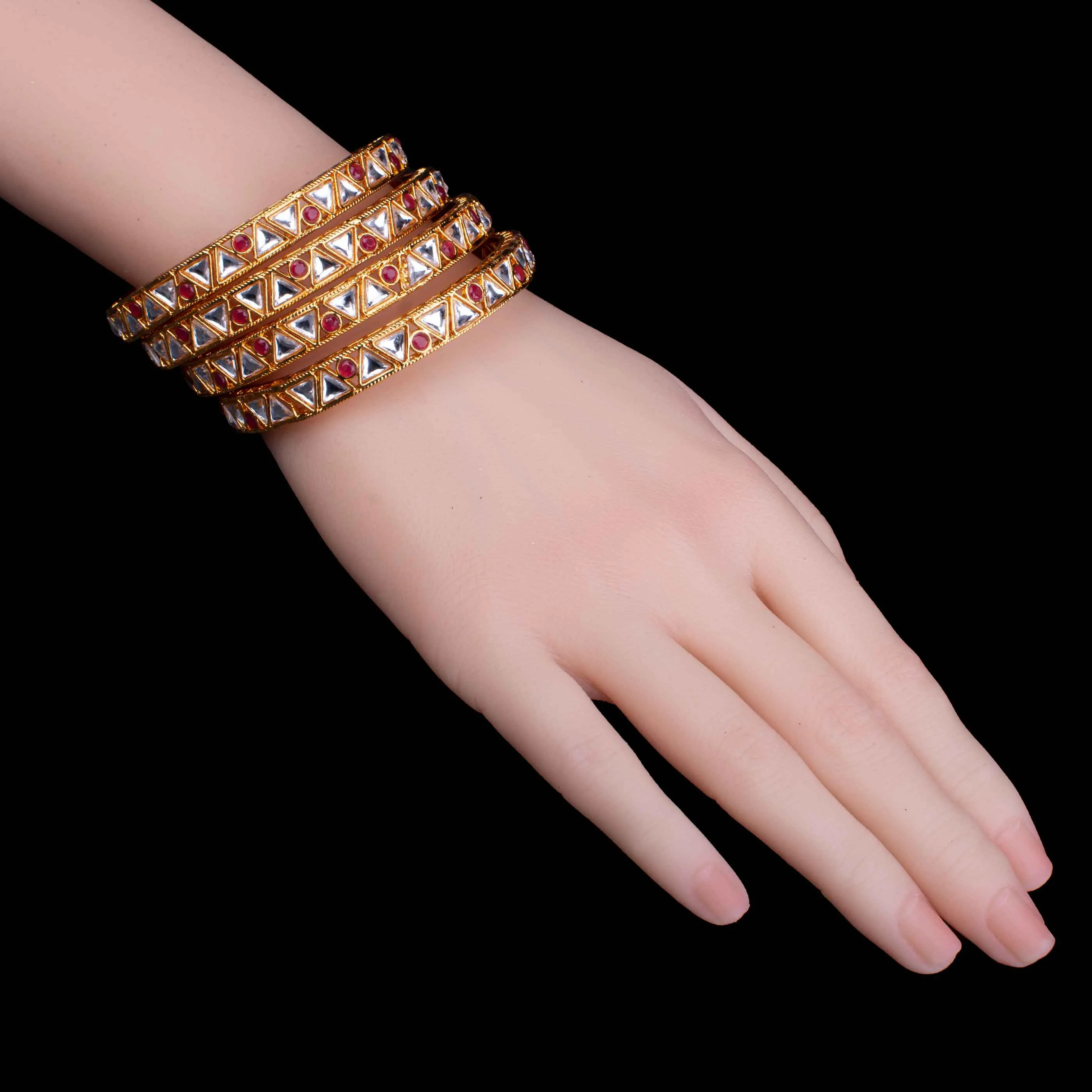 Kundan Polki Traditional Bangles Set