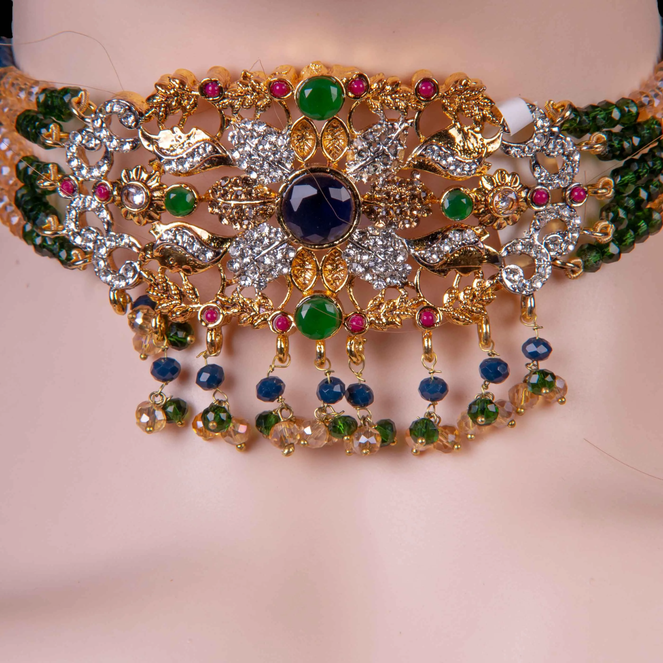 Golden Bridal Choker Necklace Set