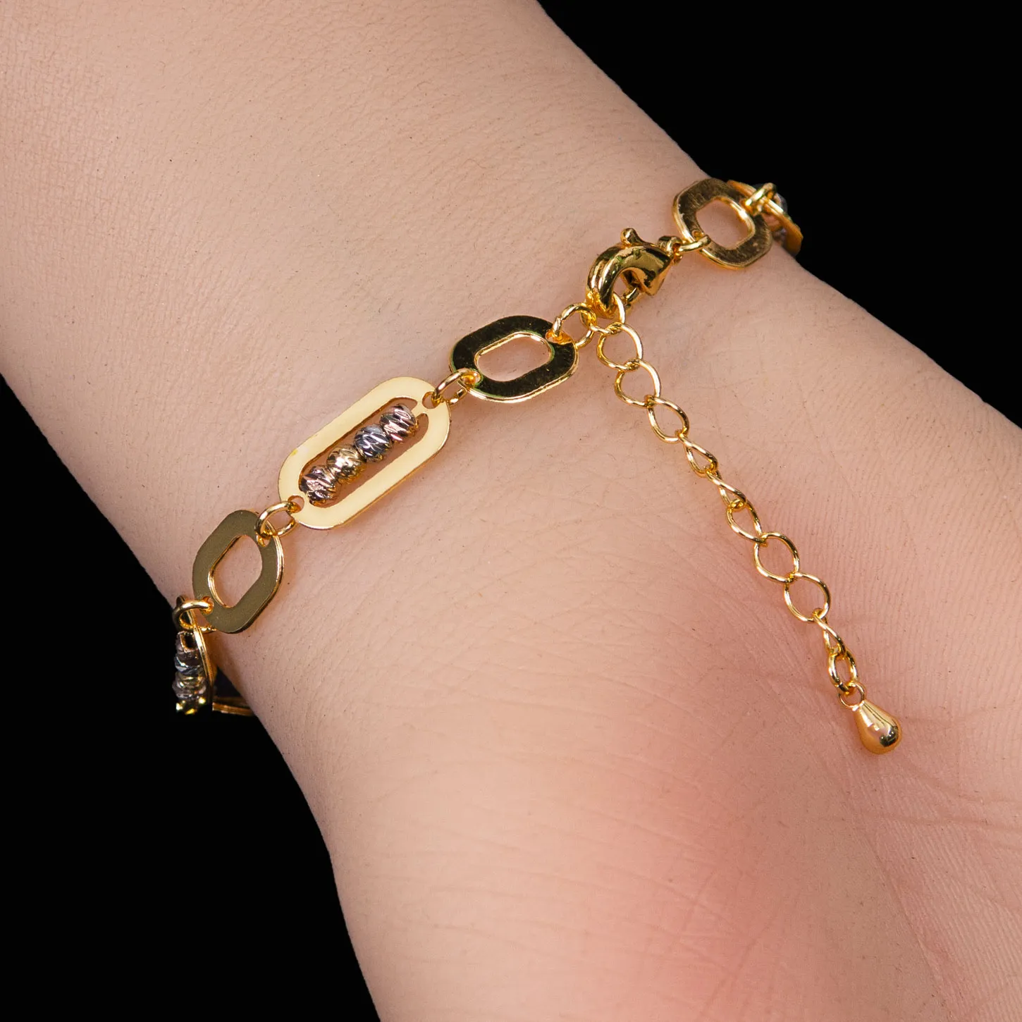 Geometric Link Bead Bracelet