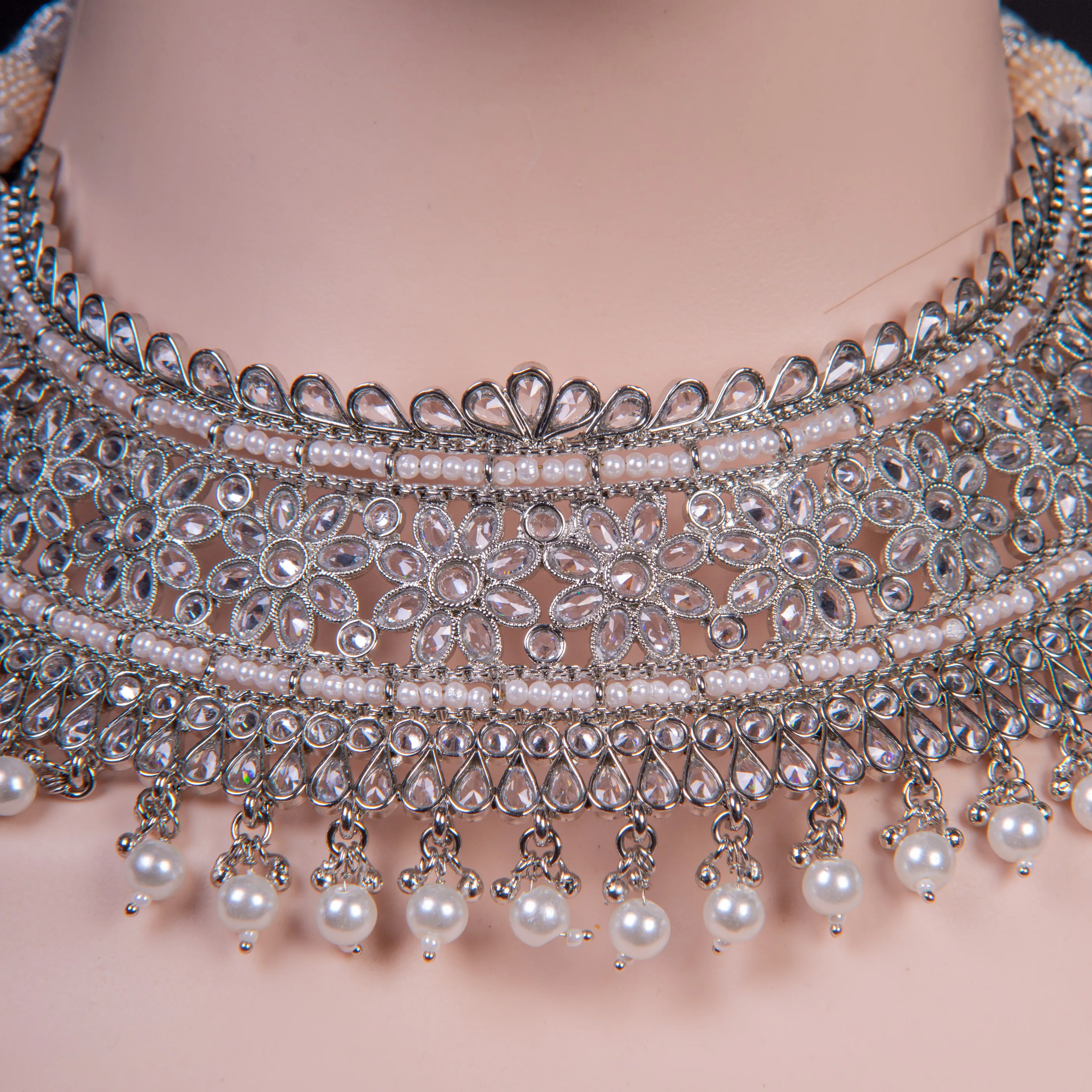 Bridal Choker Pearl Necklace Set