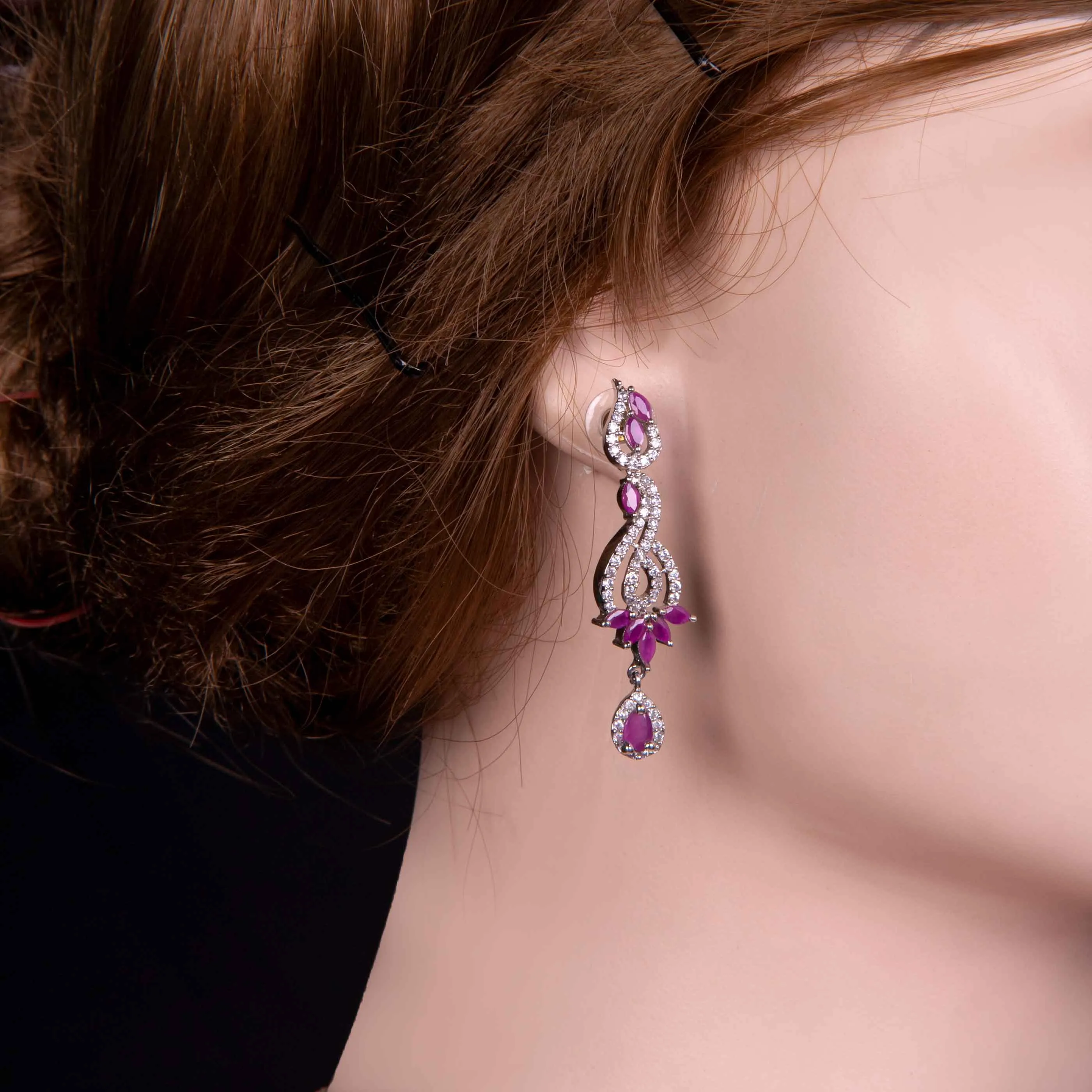 American Diamond Purple Stone necklace