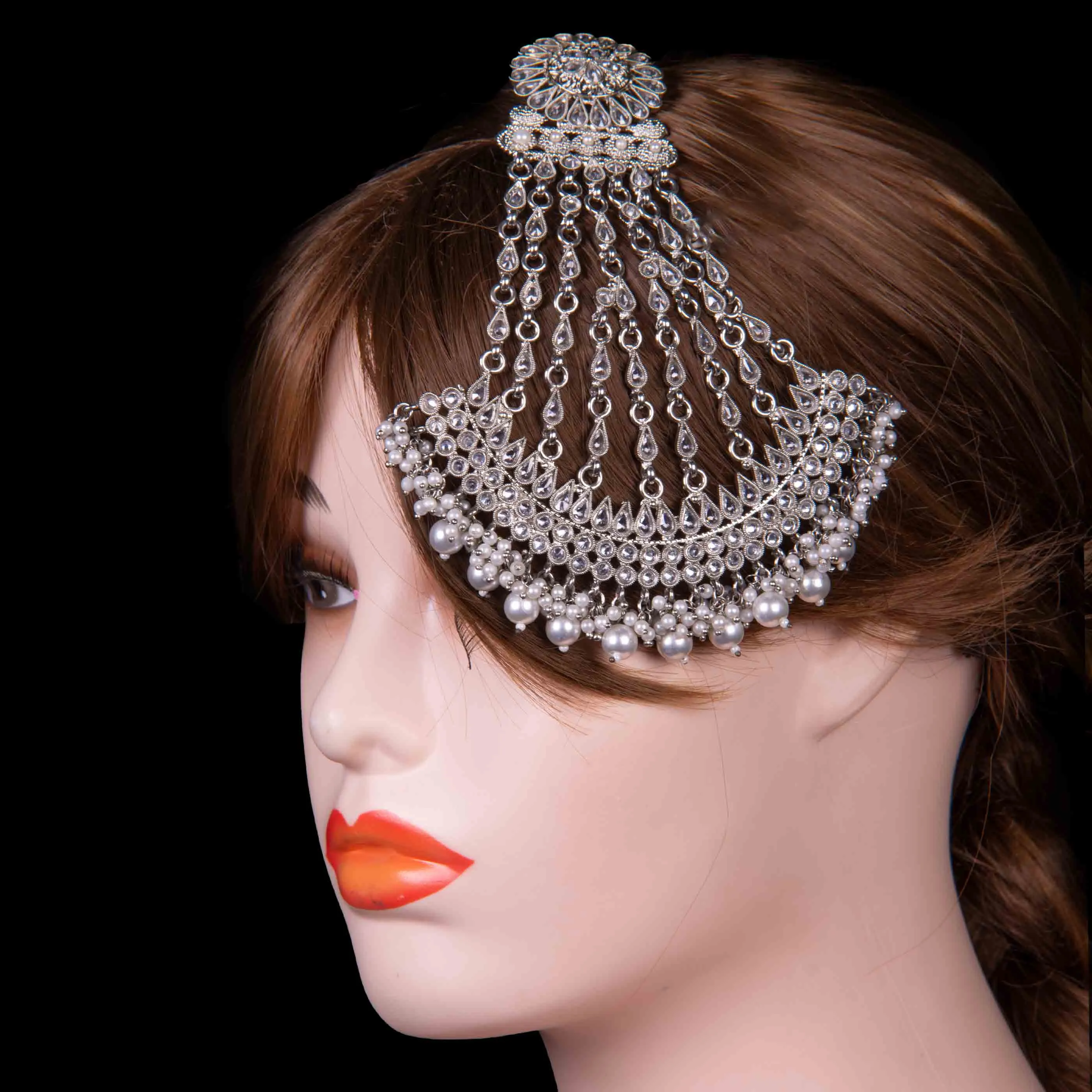 White Pearl Drop Zircon Jhumar