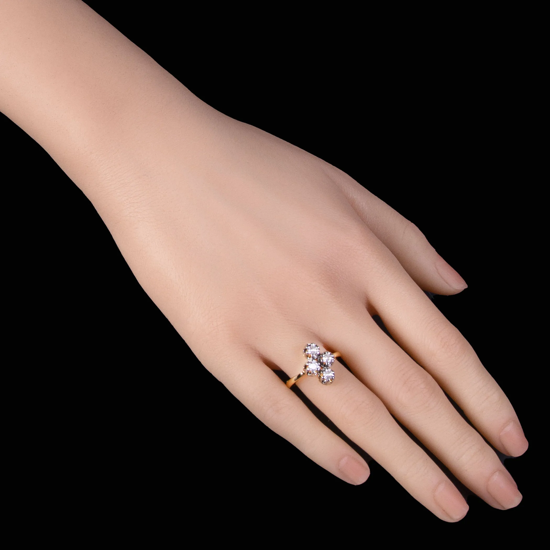 Four Petal Cluster Ring