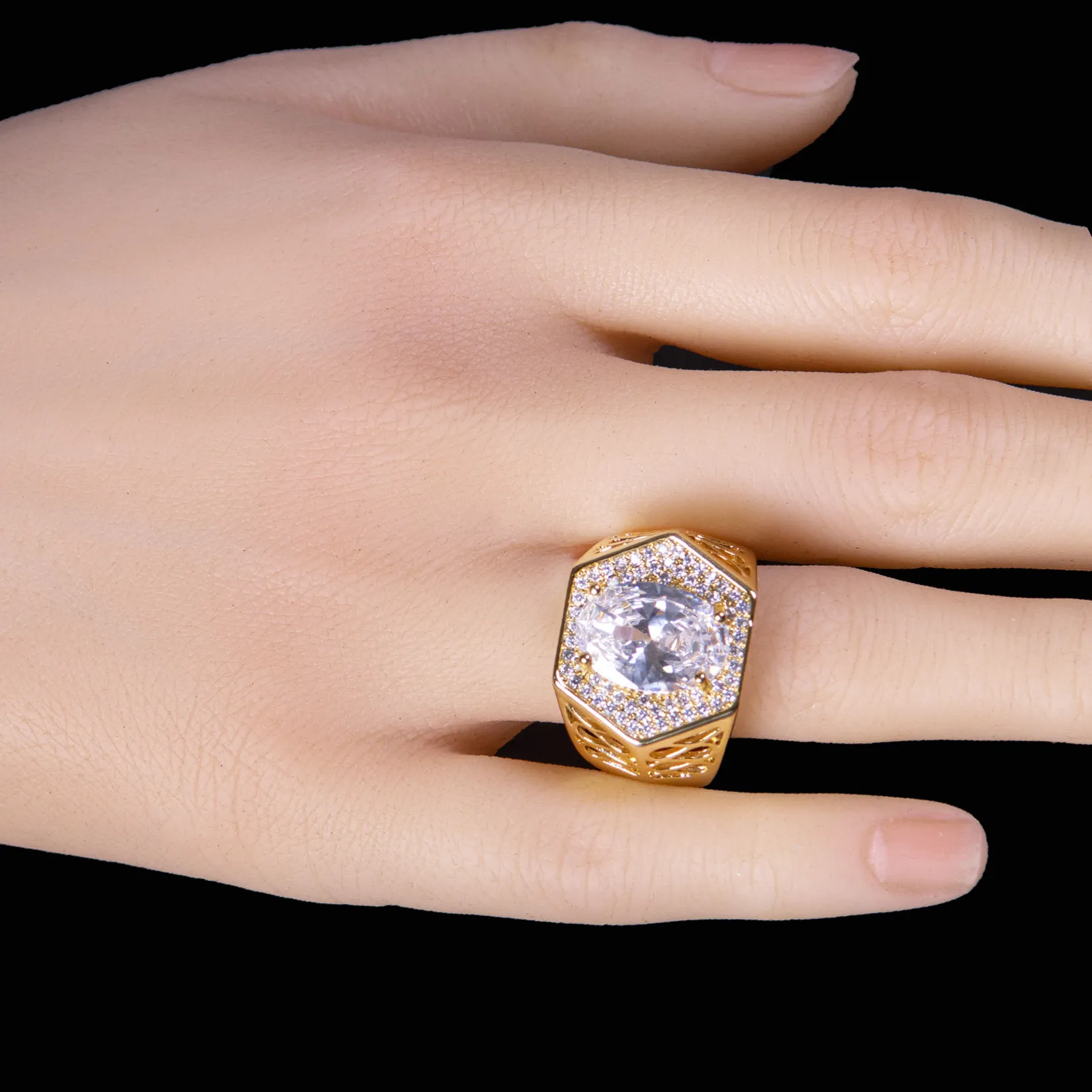 Stainless Steel Cubic Zirconia Ring