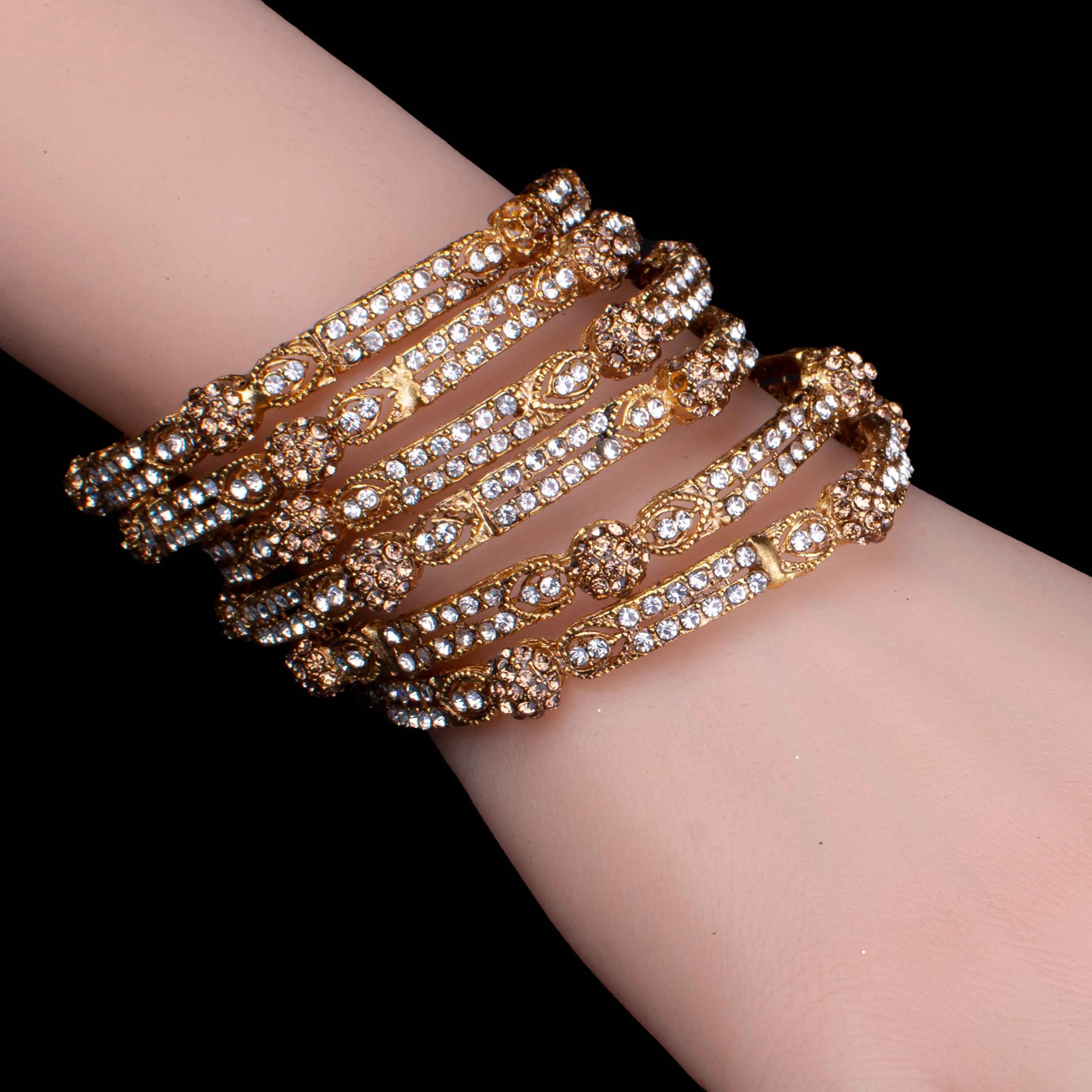 6 Pcs Casting Golden Bangles Set