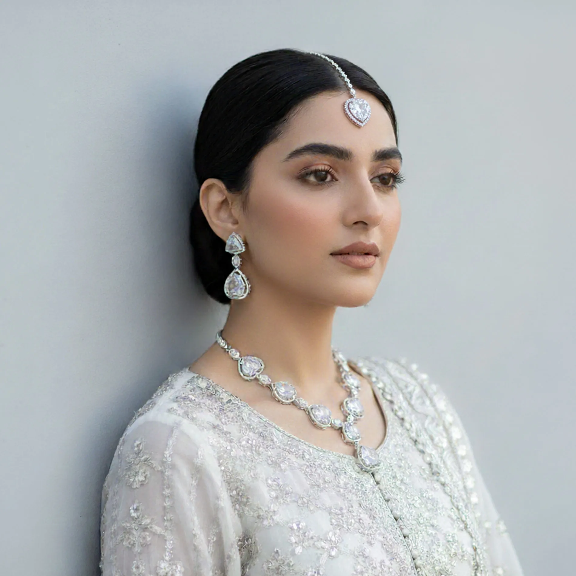 Zirconia Heart Shaped Stones Jewelry set