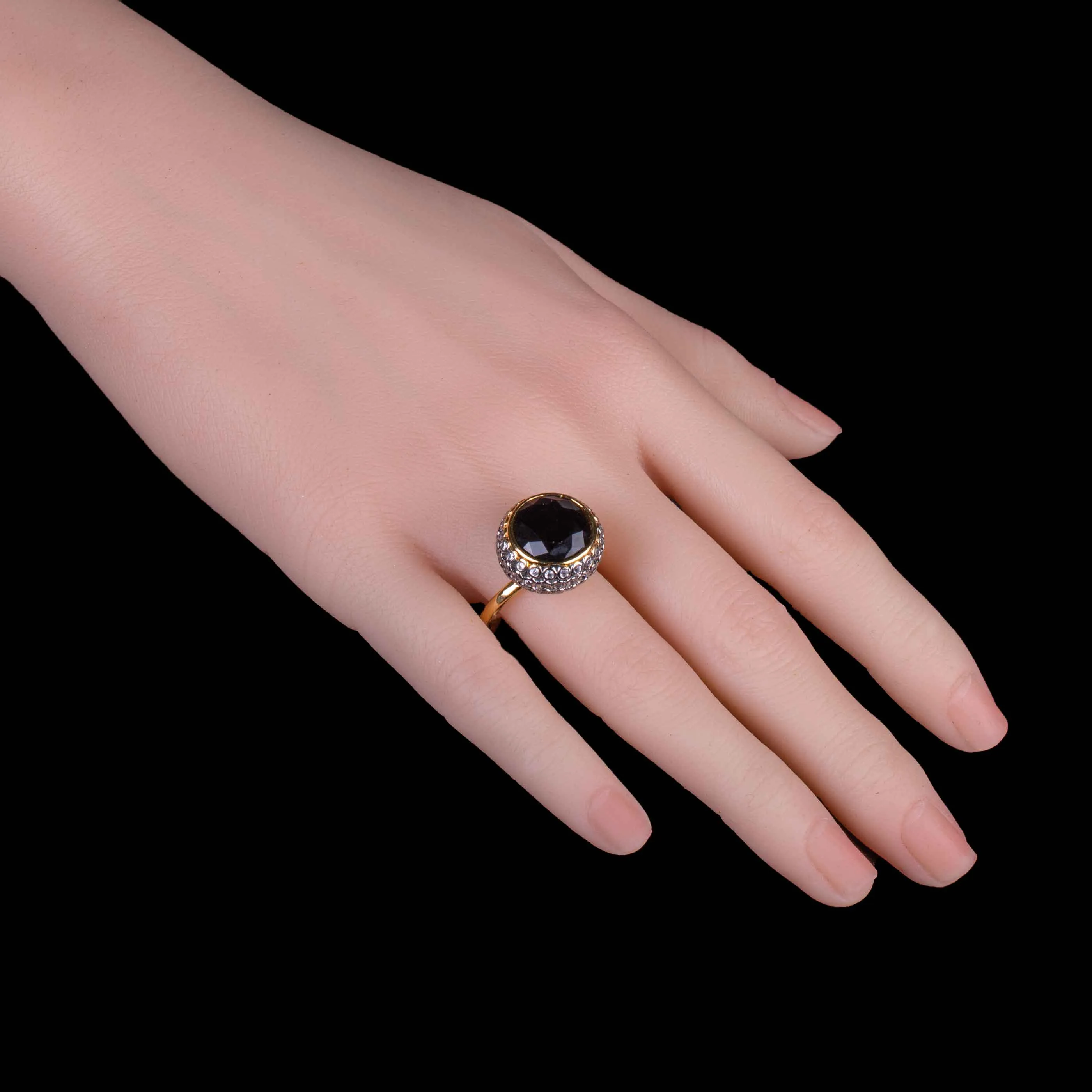 Silver Big Stone Agate Ring