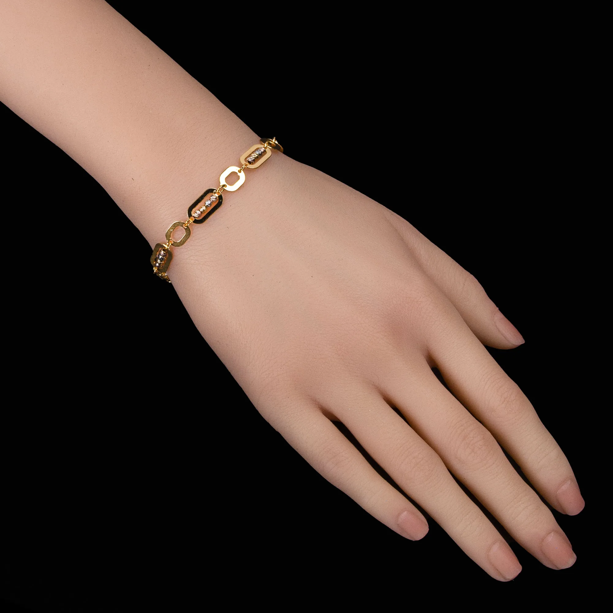 Geometric Link Bead Bracelet