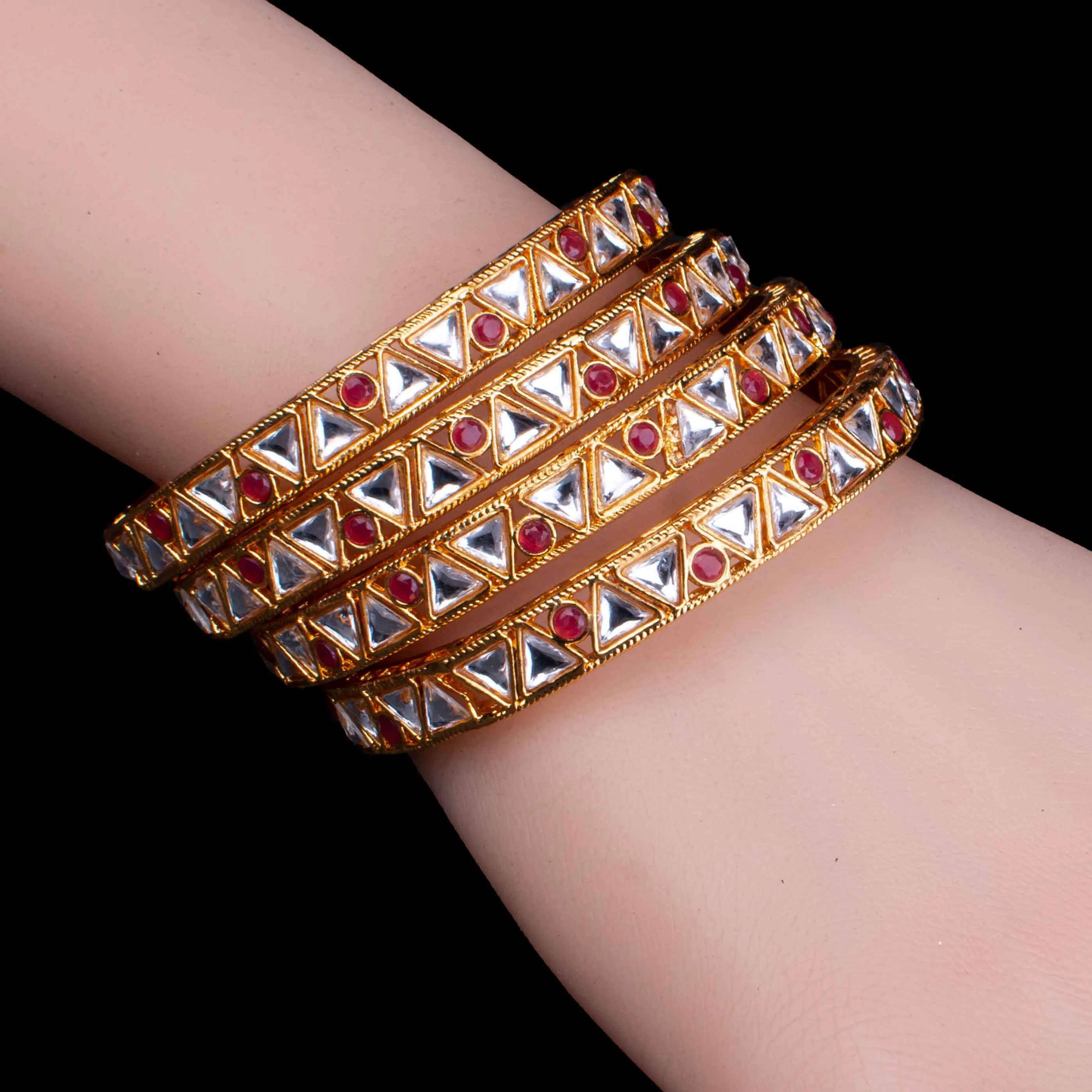 Kundan Polki Traditional Bangles Set