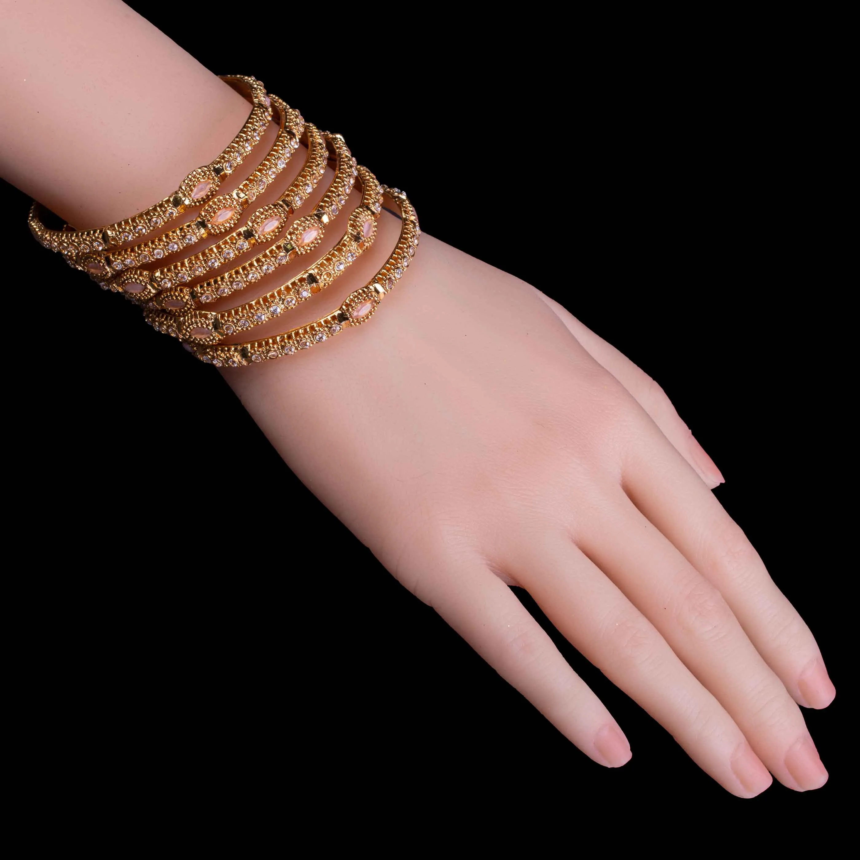 Gold Plated Designer Bangles Set