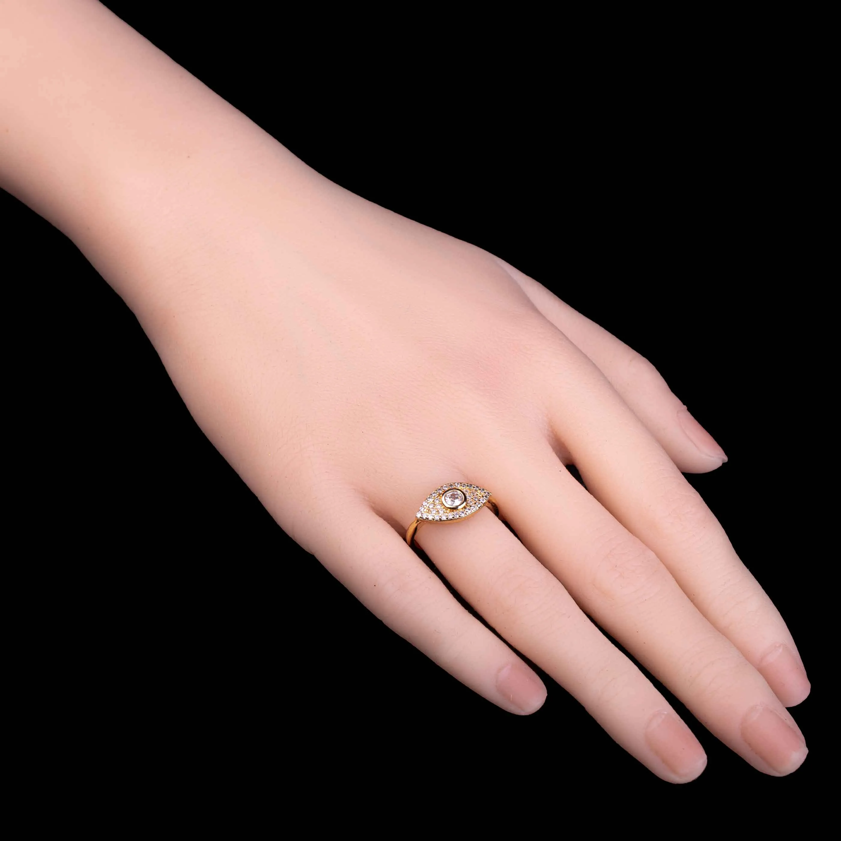 Gold Plated Evil Eye Ring