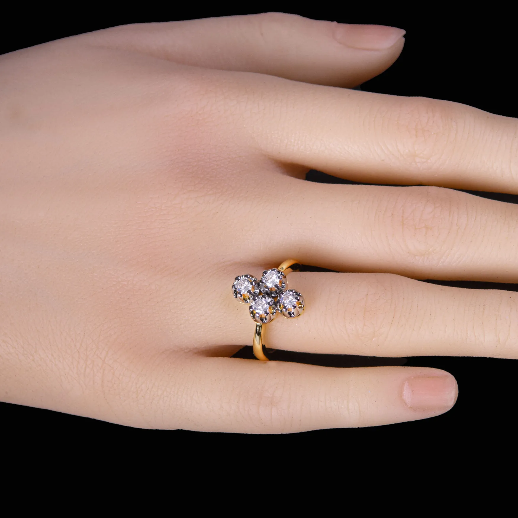 Four Petal Cluster Ring