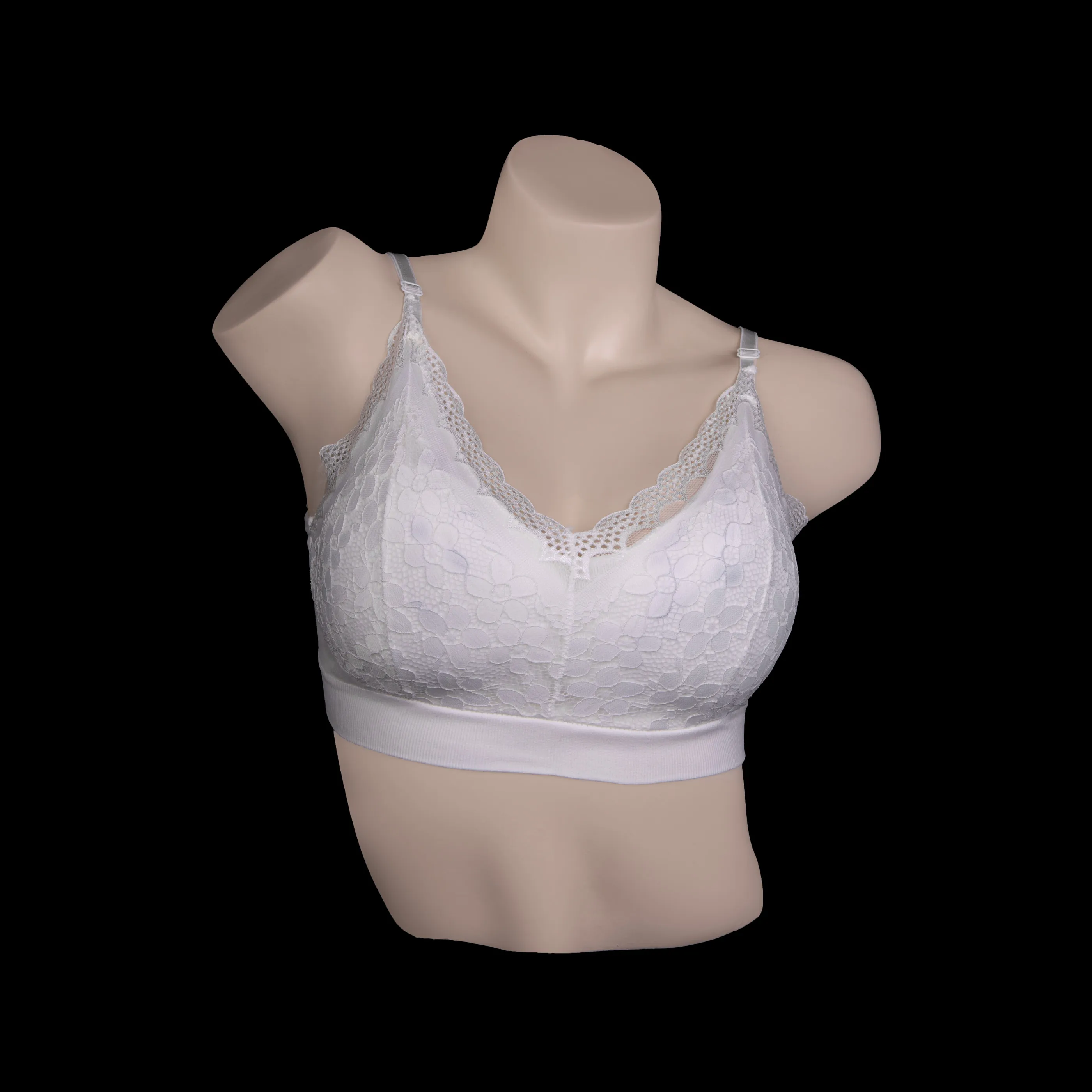 Wireless Padded Lace Full Cup Bra