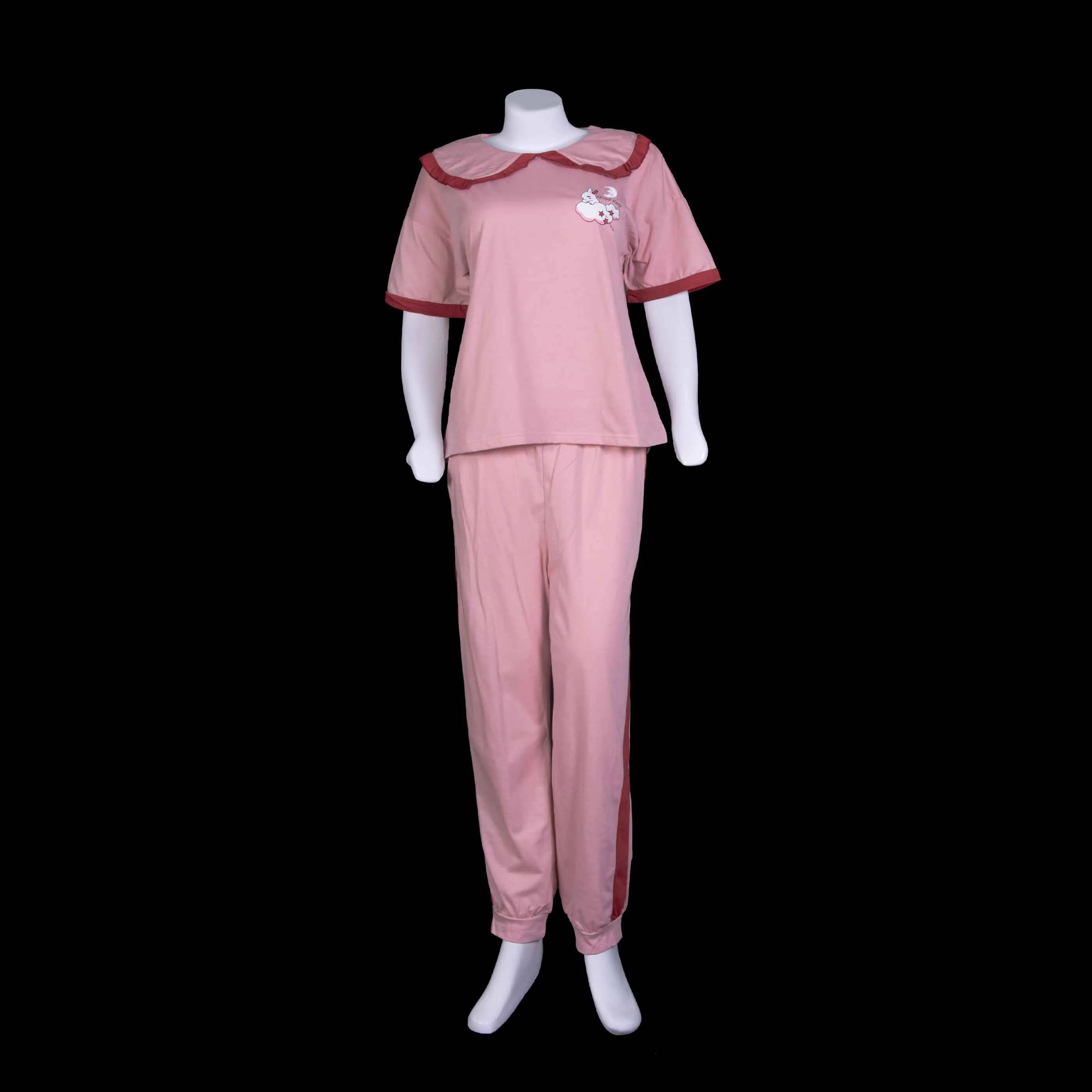 Ladies Night Suit Pink Pajama Set