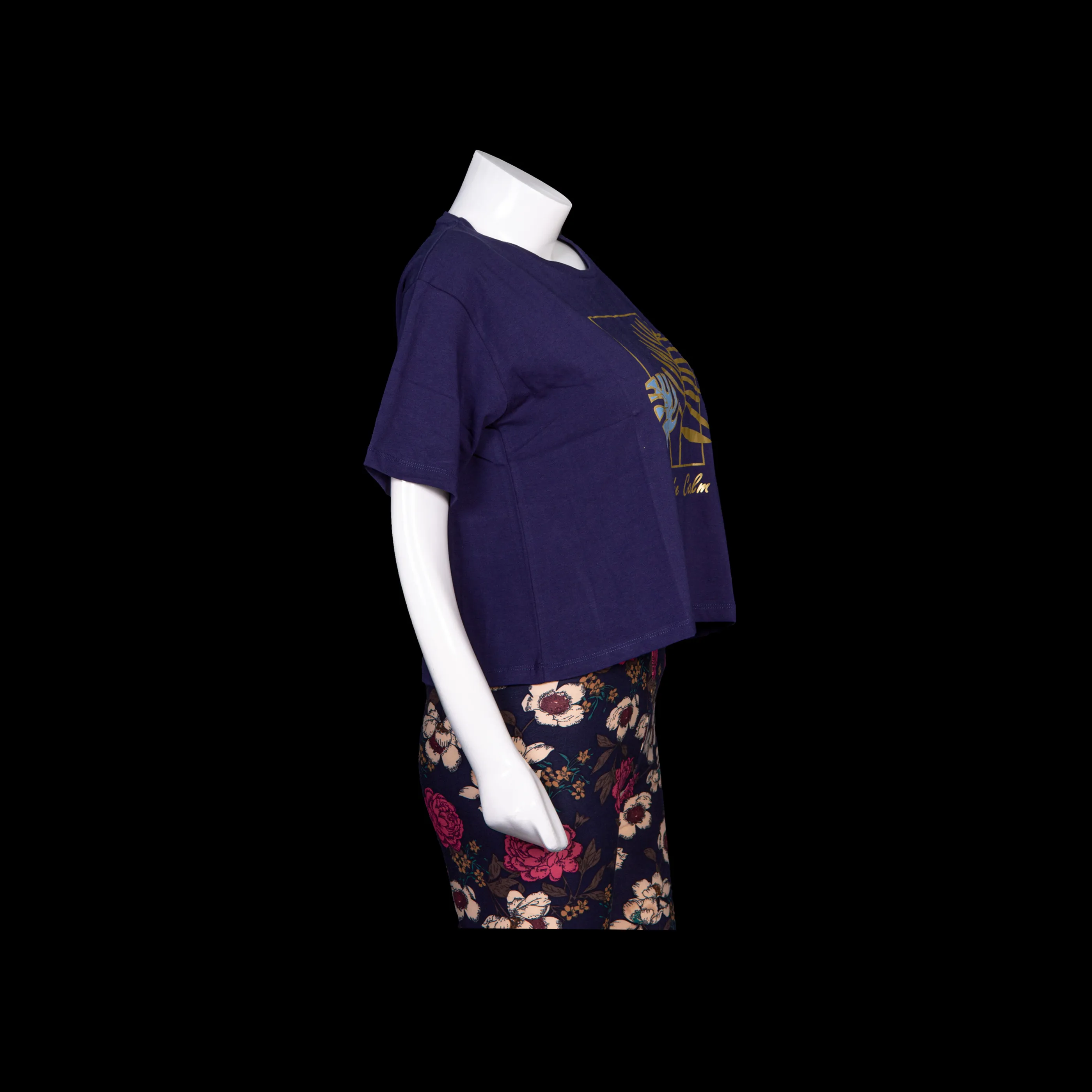 Leaf Print Crop Tops