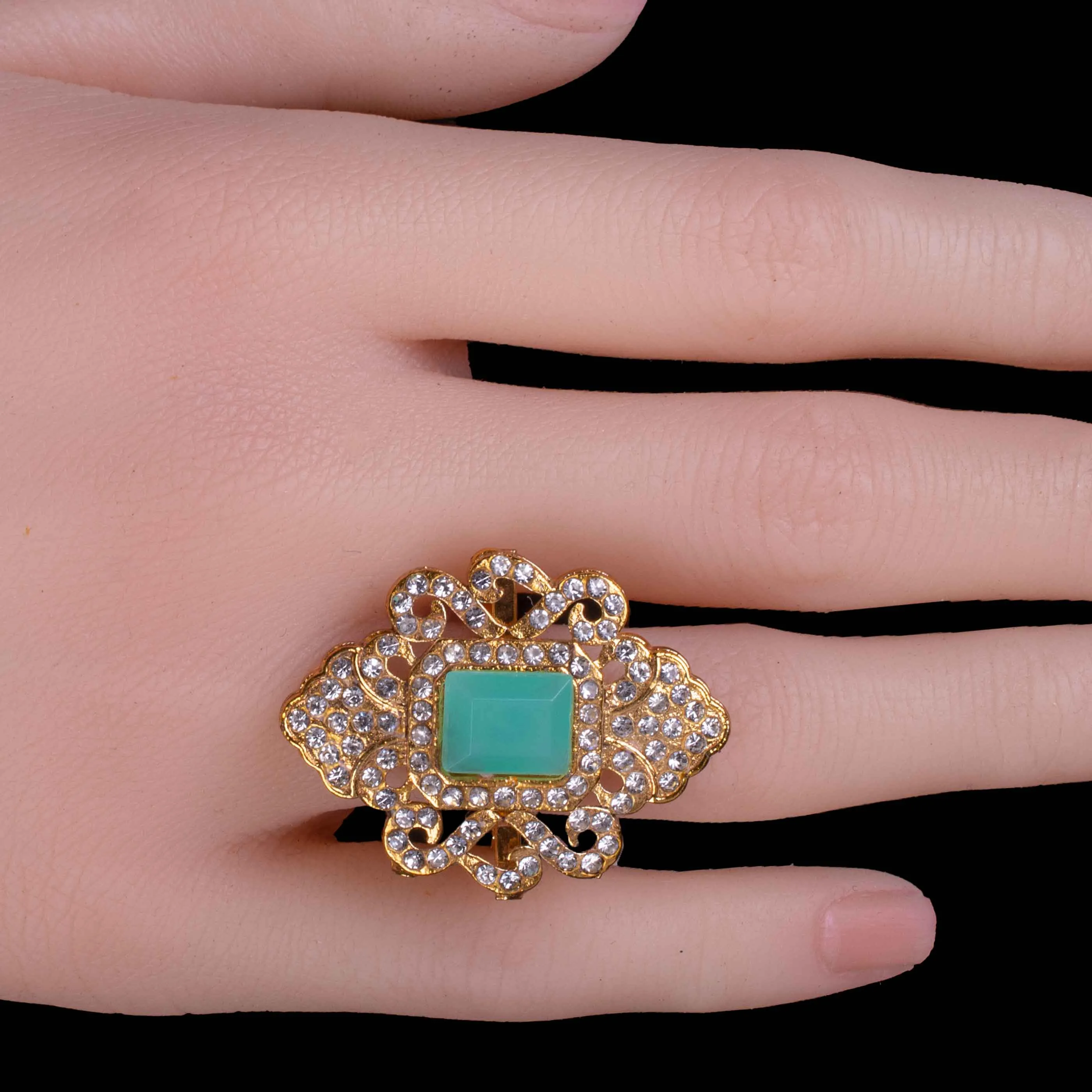 Gold Polished Zircon Ring