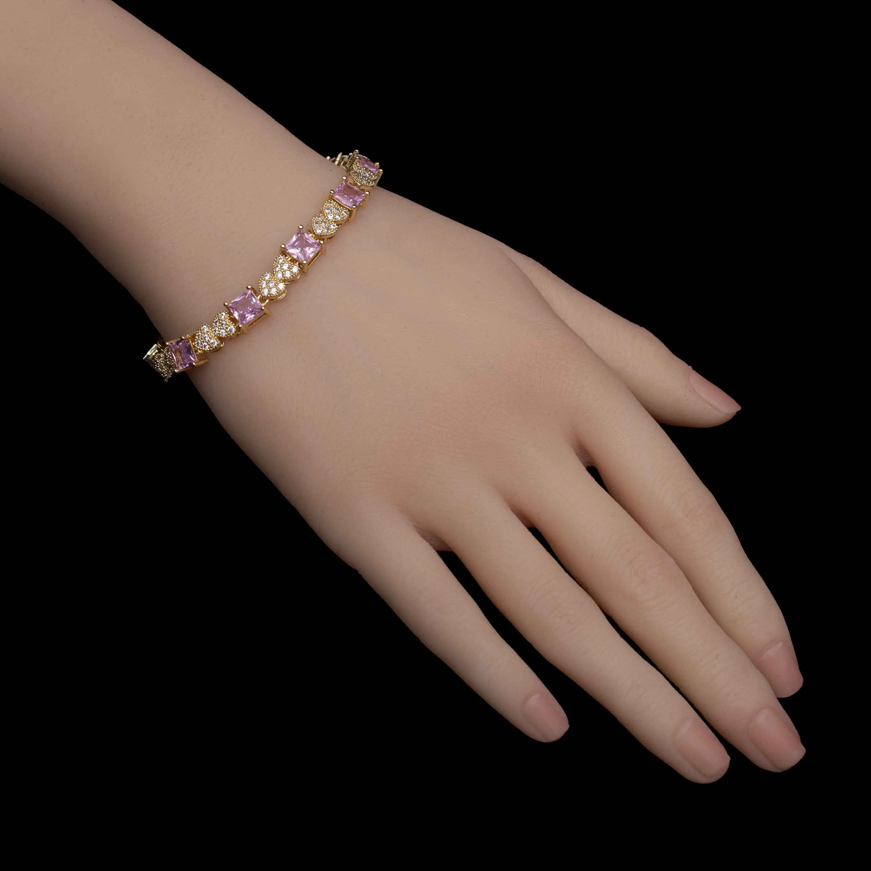 Pink Cubic Zircon Stone Bracelet