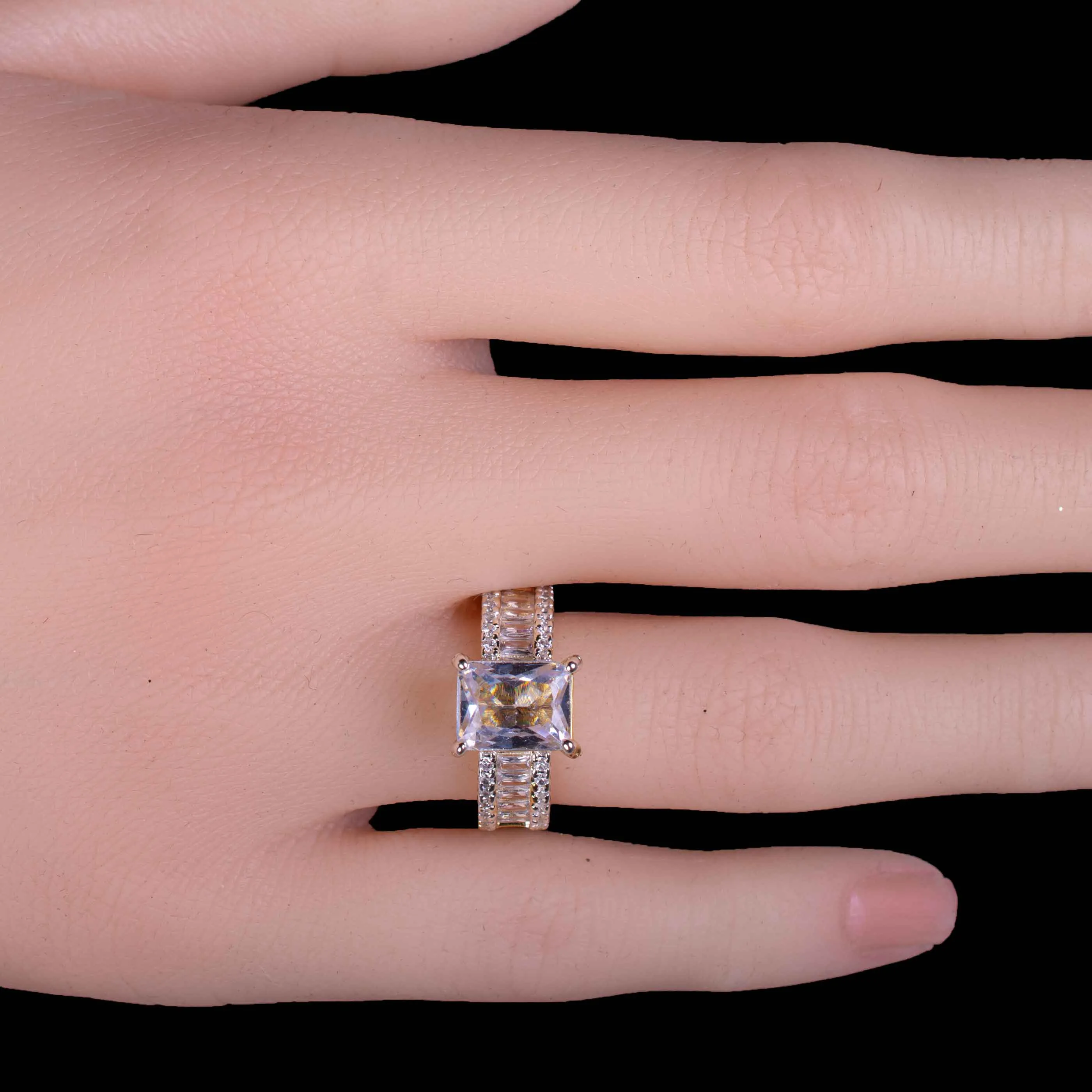 Sterling Silver Solitaire Zircon Ring