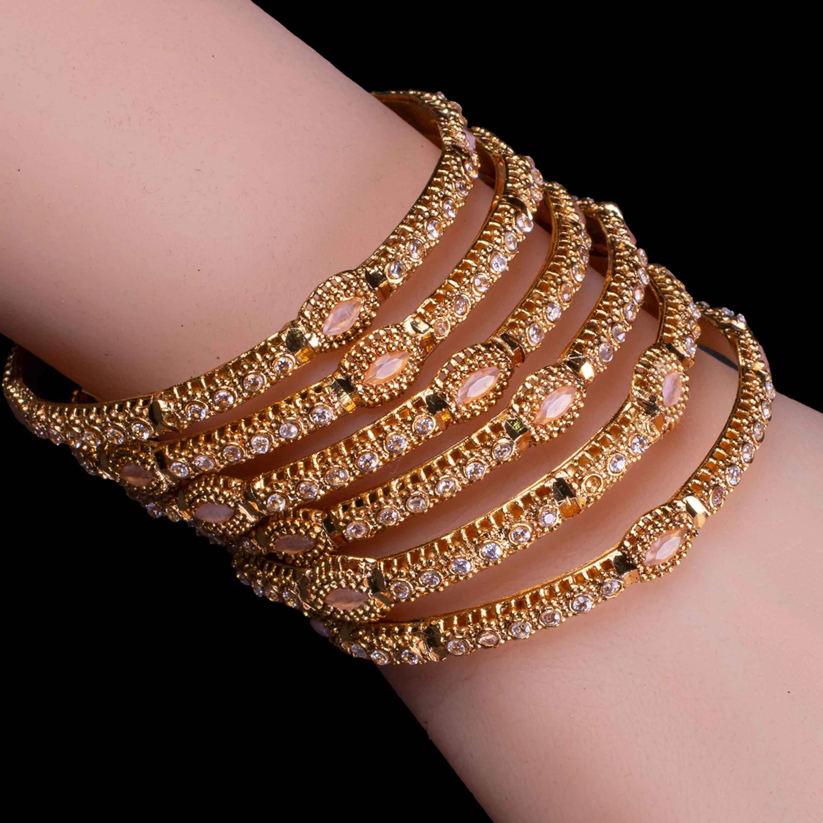 Gold Plated Designer Bangles Set