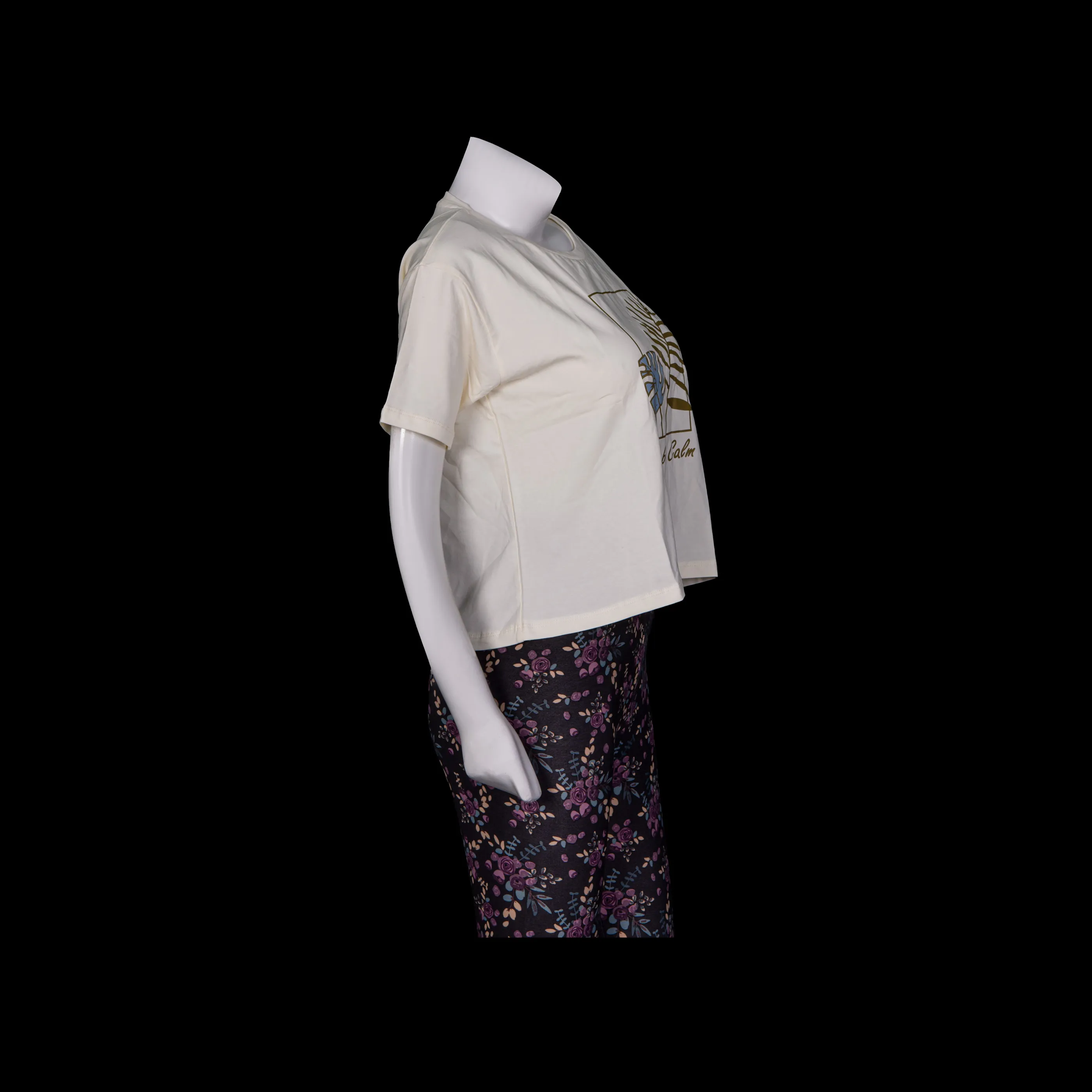 Leaf Print Crop Tops