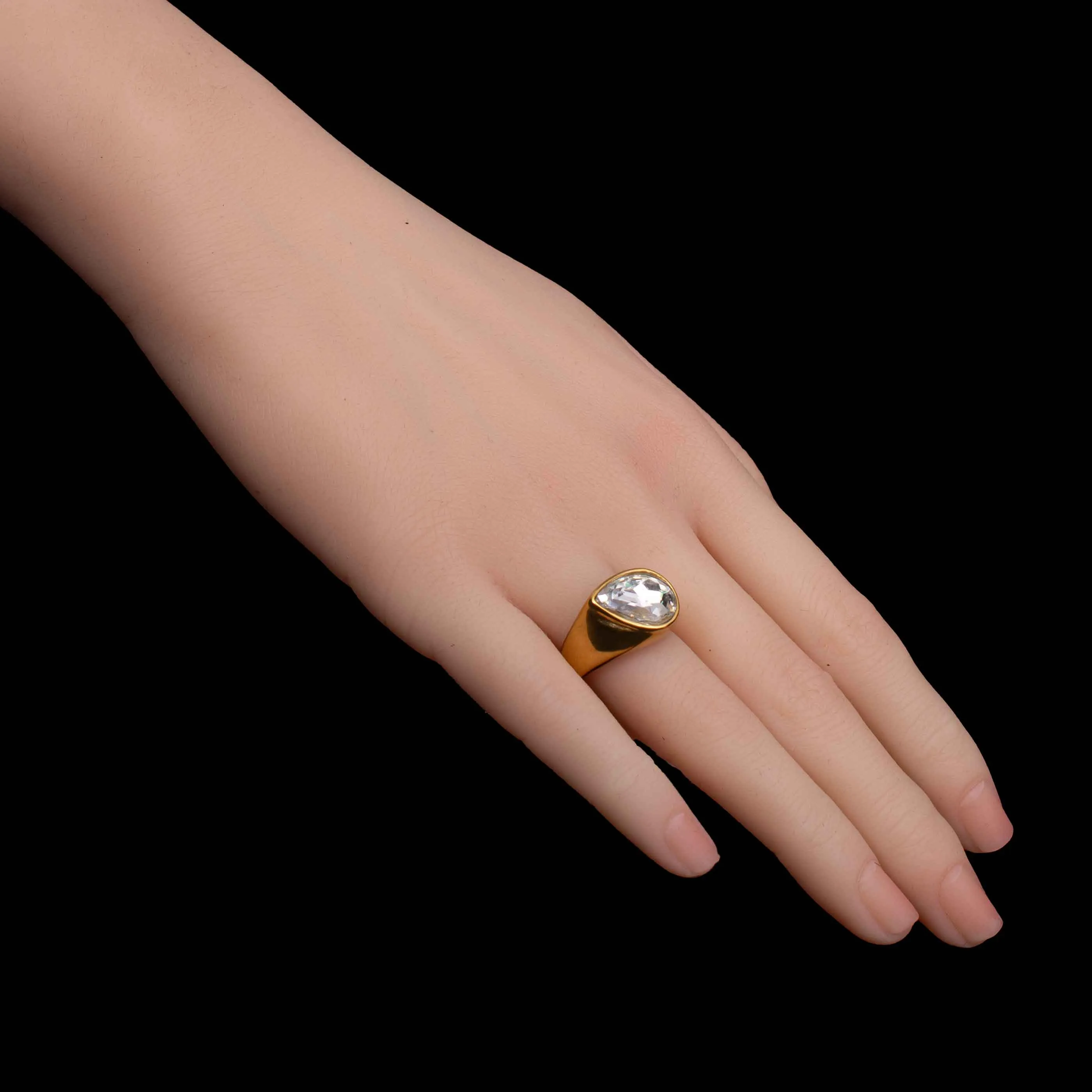 Teardrop CZ Stone Dainty Rings