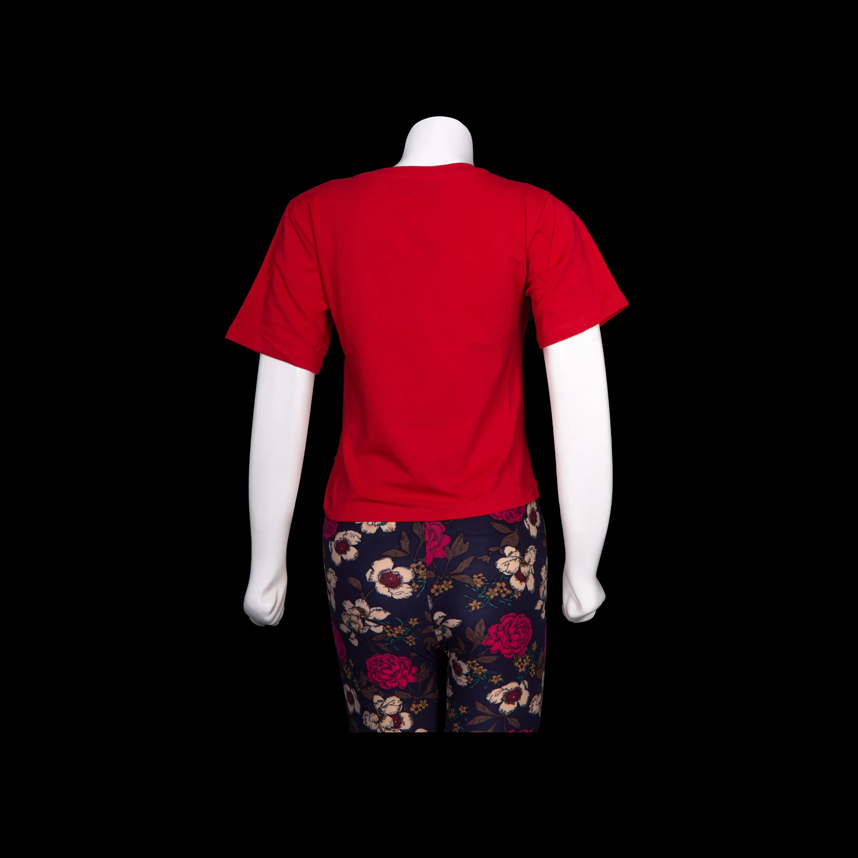 Leaf Print Crop Tops