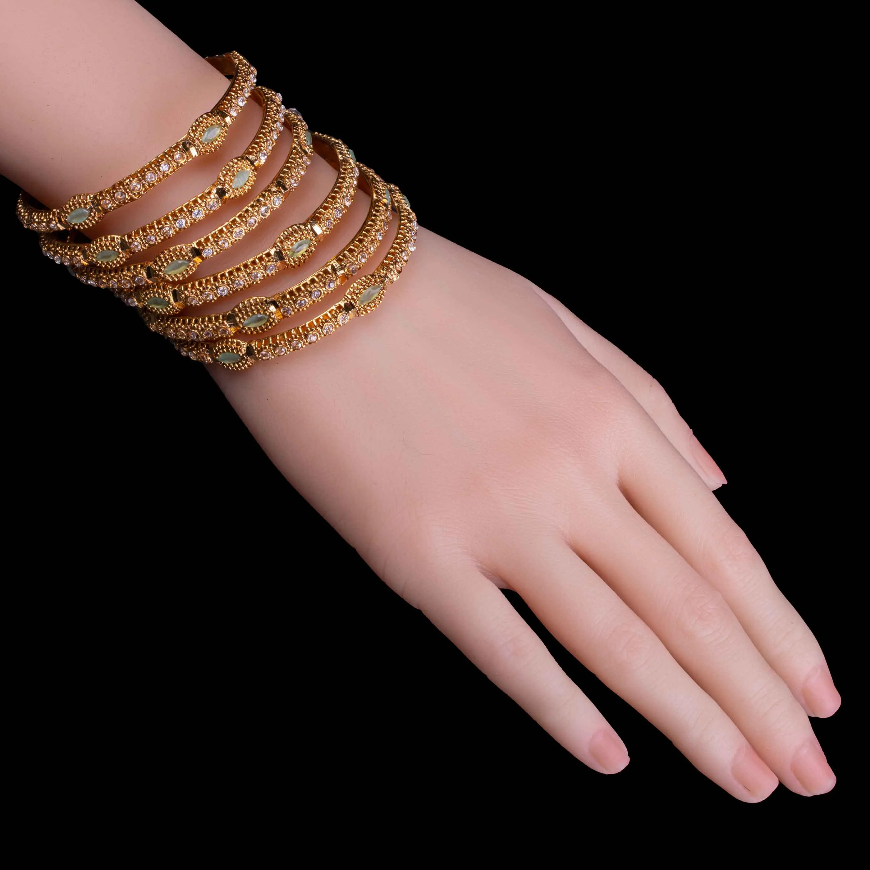 Gold Plated Designer Bangles Set