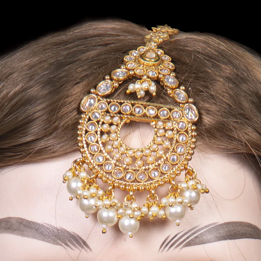 Gold Pearl Layered Bridal Collar Set