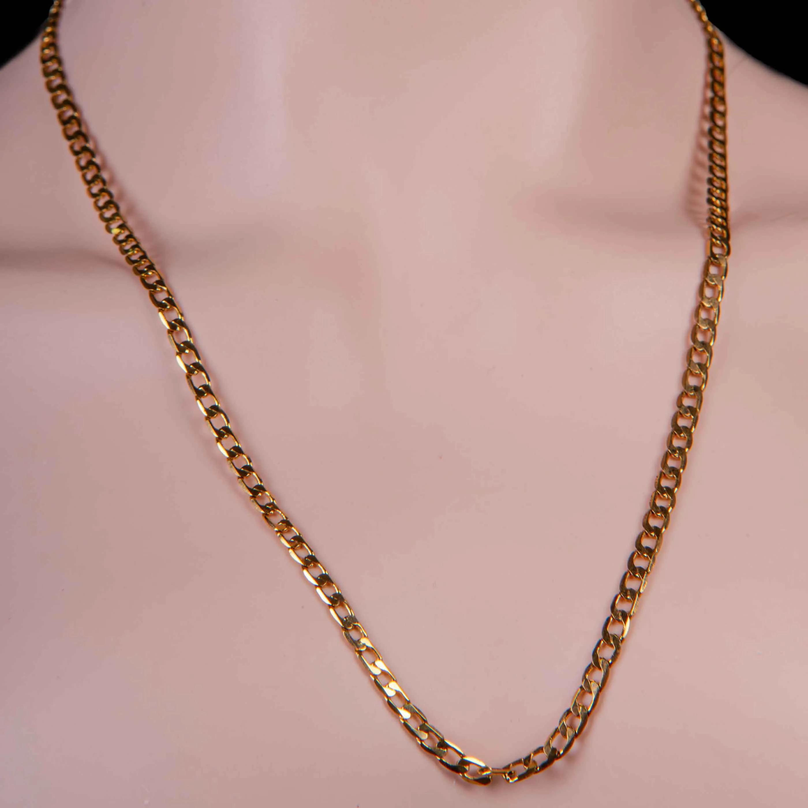 Sterling Silver Golden Neck Curb Chain