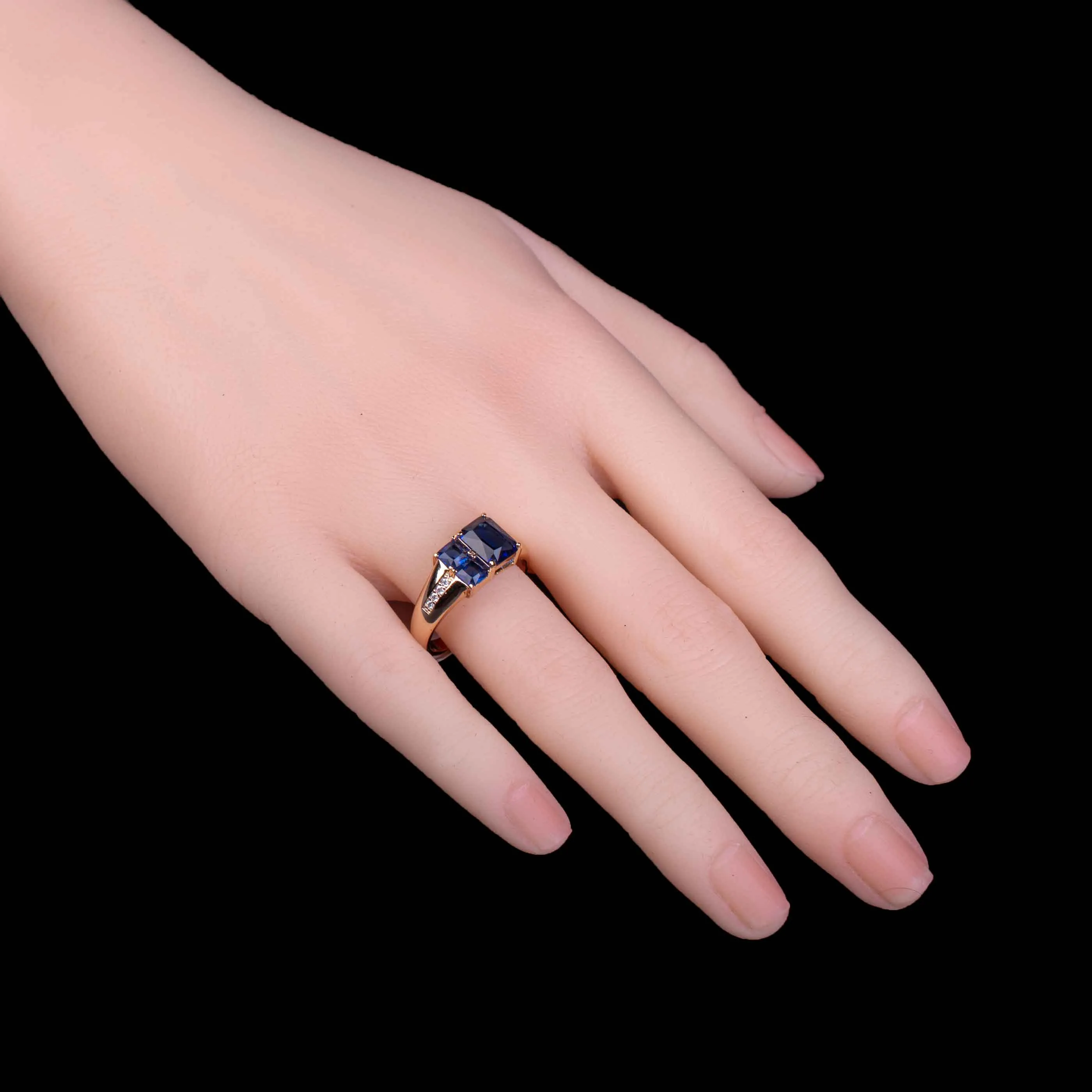 Blue Zircon Square Finger Ring