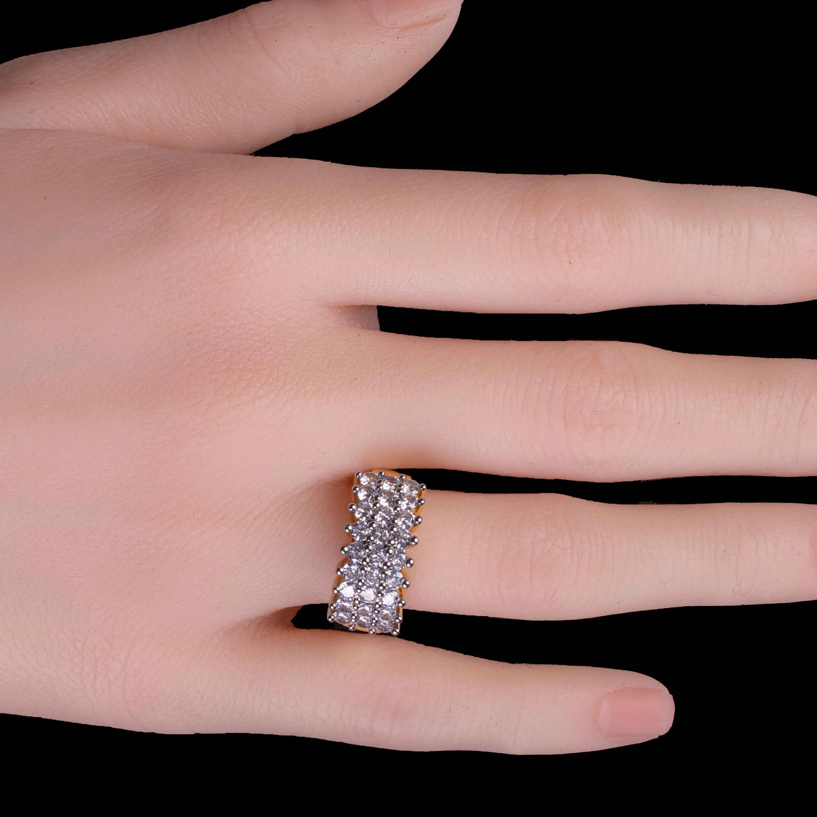 White Eternity Band Zircon Studded Ring