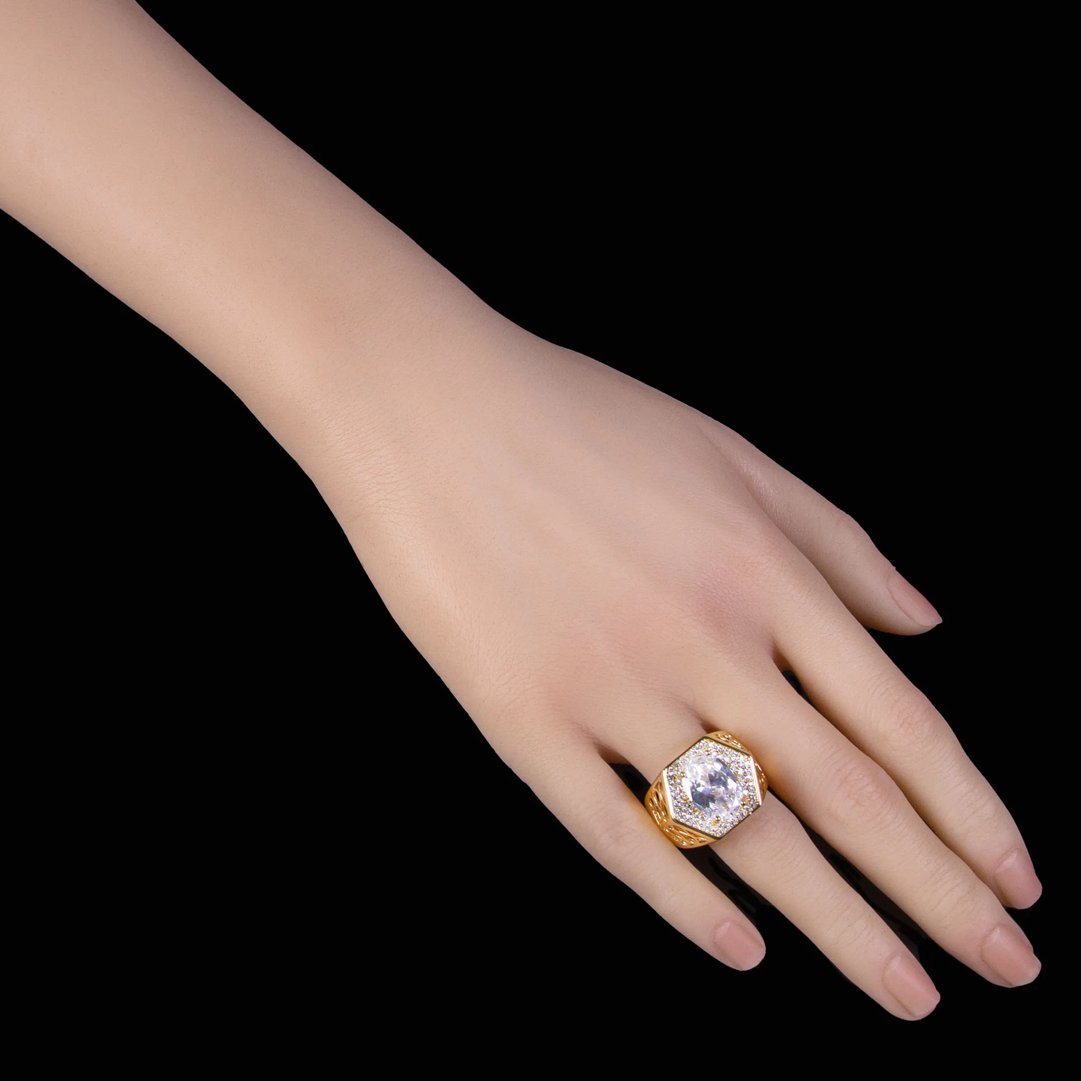 Stainless Steel Cubic Zirconia Ring