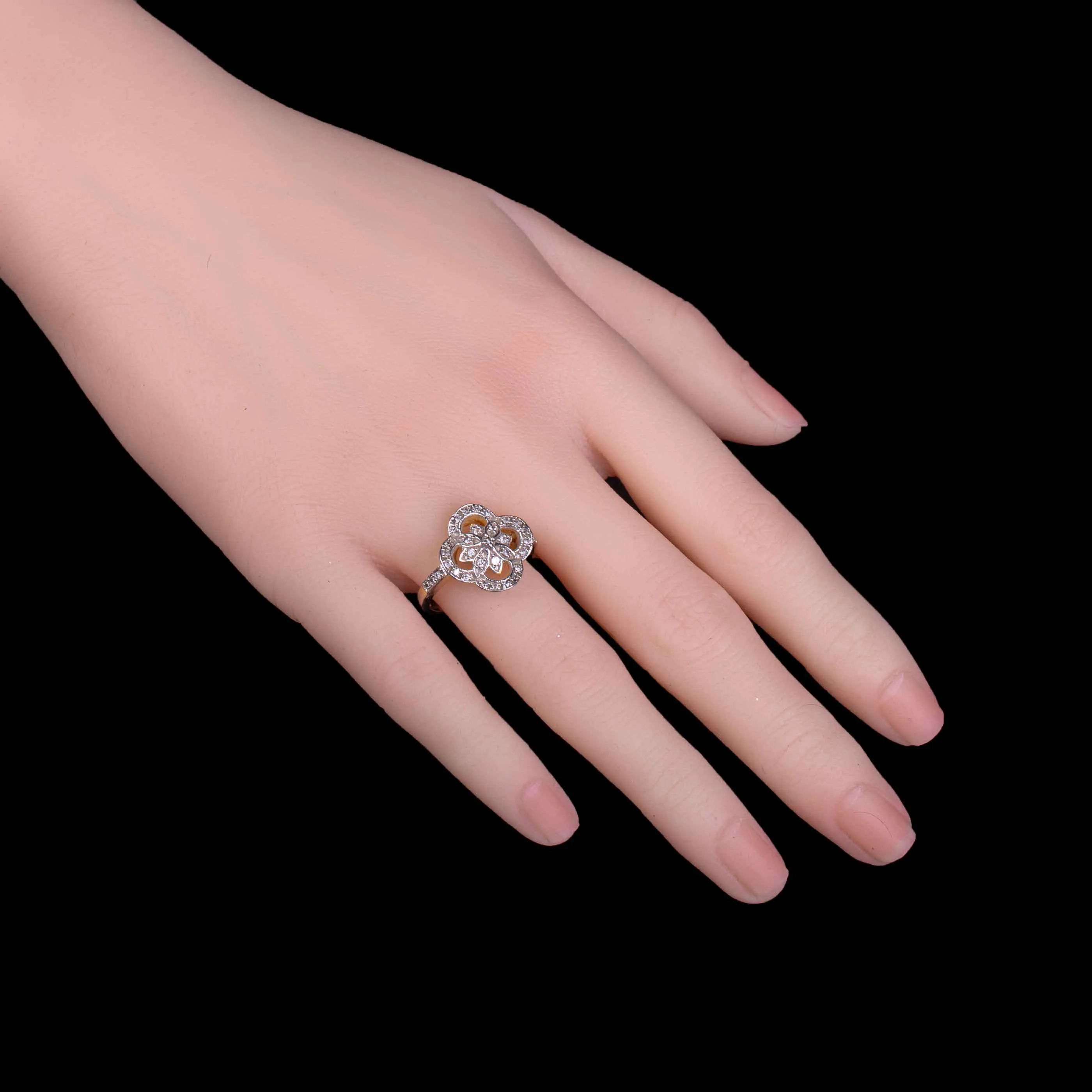 Sterling Silver White Sapphire Cluster Ring