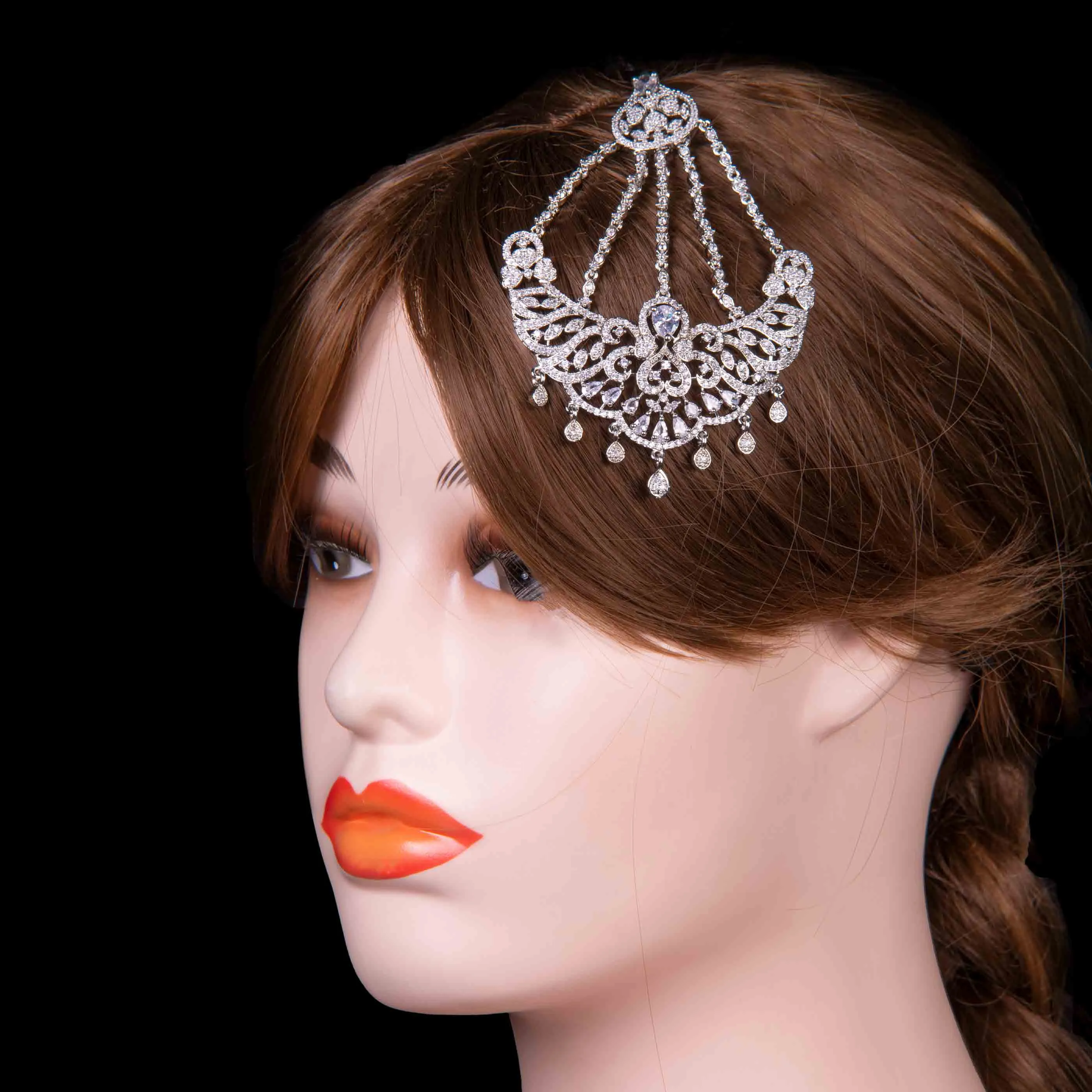 American Diamond Silver Jhumar