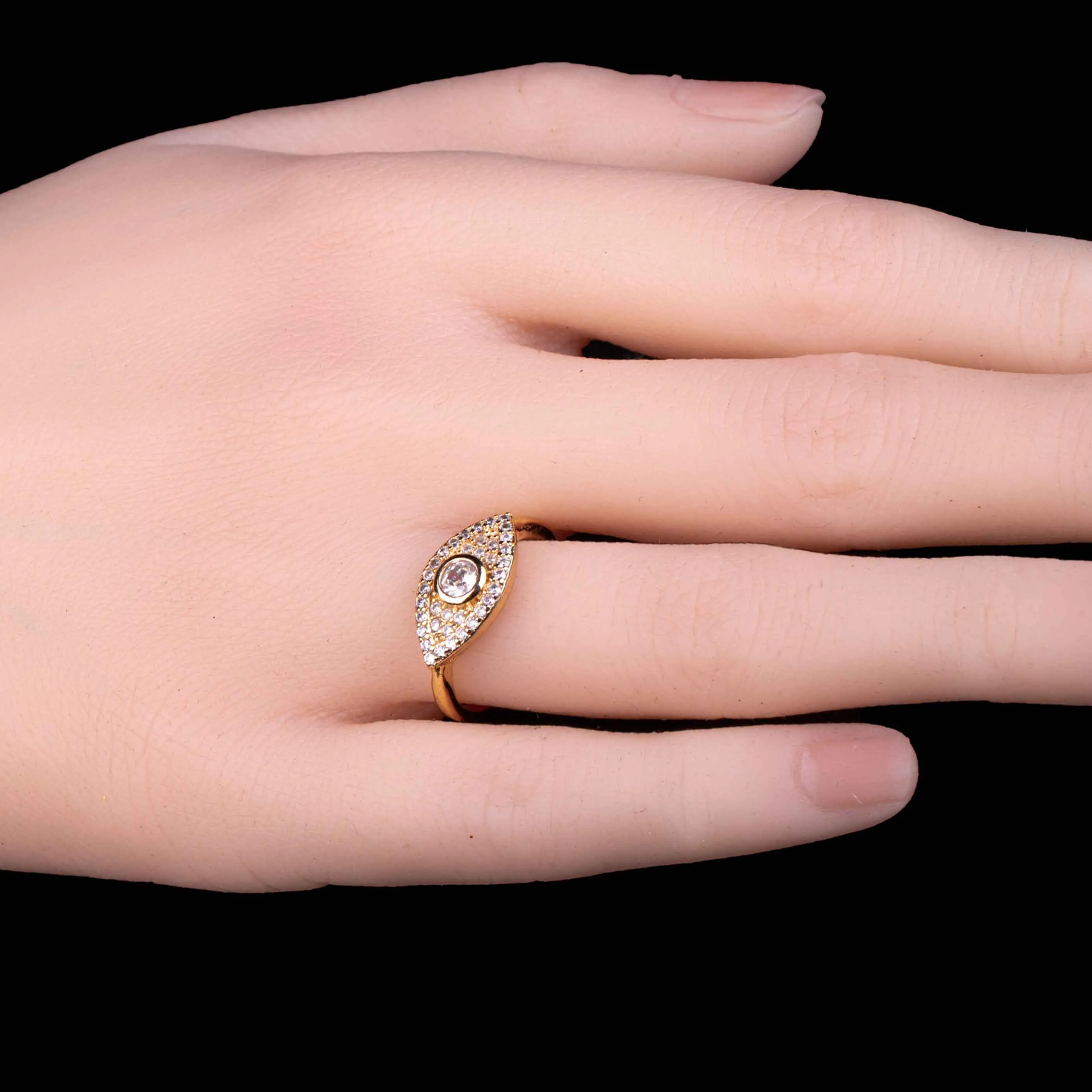 Gold Plated Evil Eye Ring