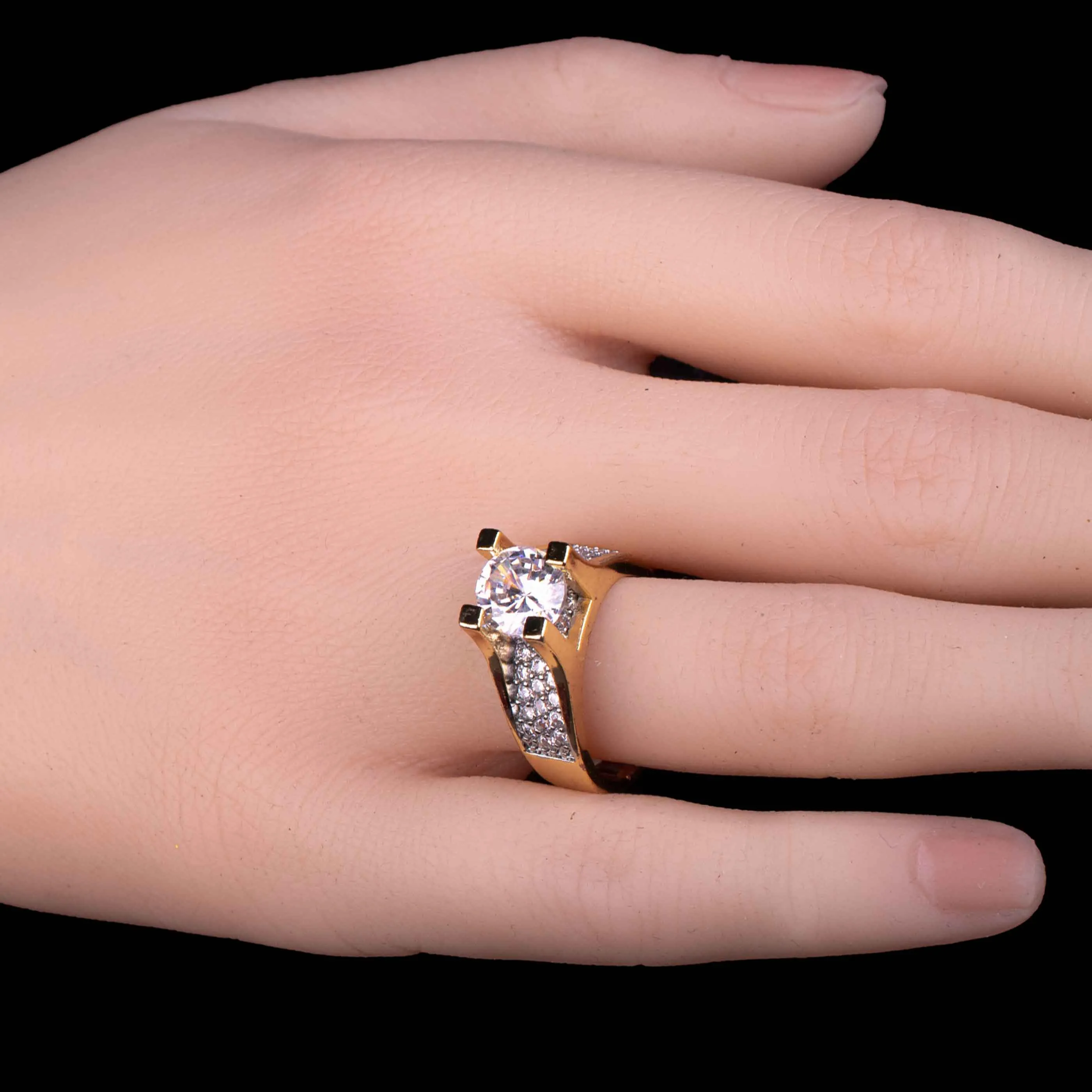 Princess Cut Solitaire Crown Ring